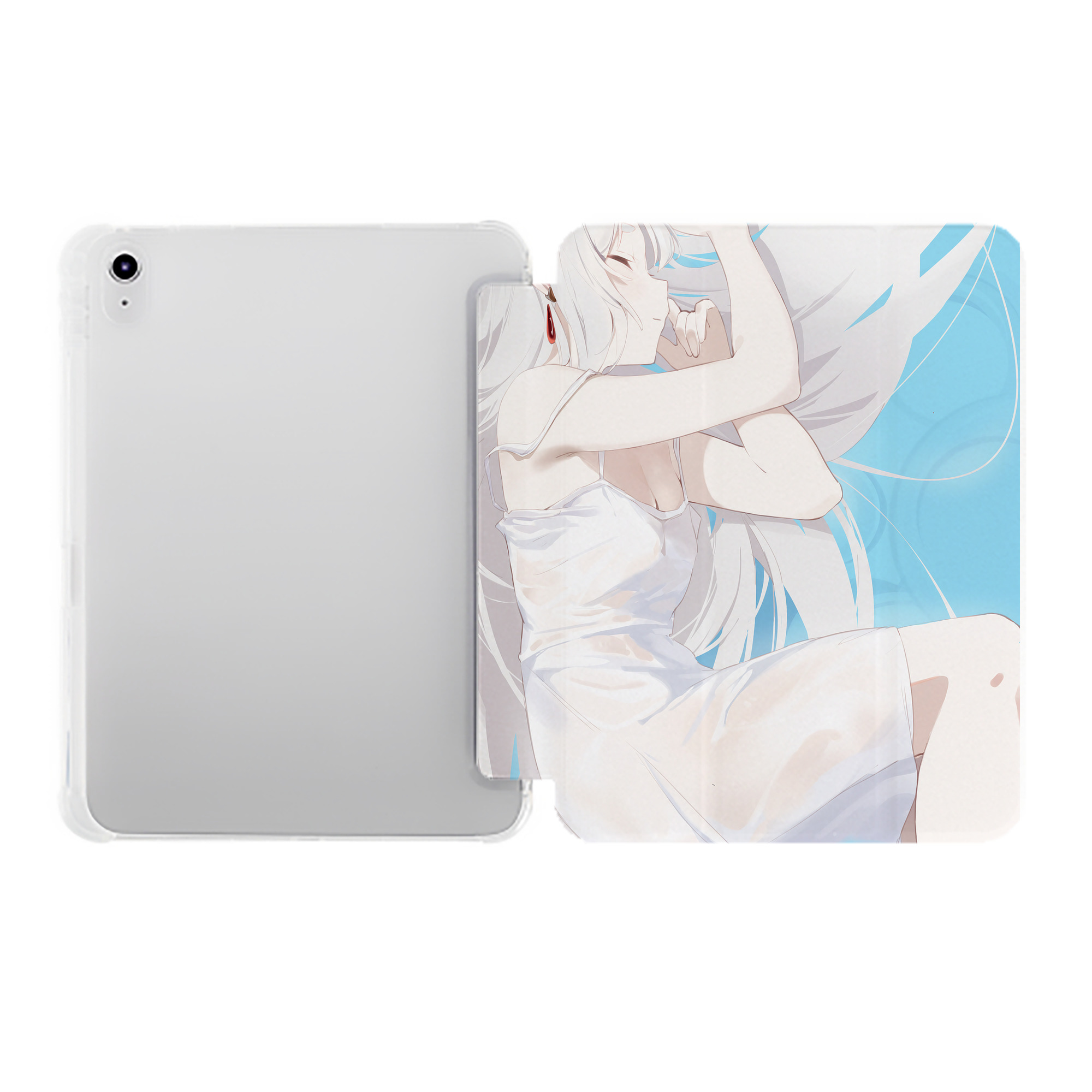 （画像用） 葬送のフリーレン Frieren IPad ケース ペン収納付き 三つ折りスタンド PUレザー×シリコン 対応機種9.5/10.5/10.9インチ